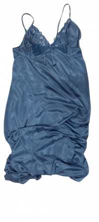 Sexy Nighty Set(Gown+Innerwear) Blue Silk