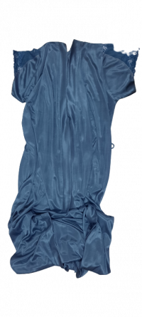 Sexy Nighty Set(Gown+Innerwear) Blue Silk