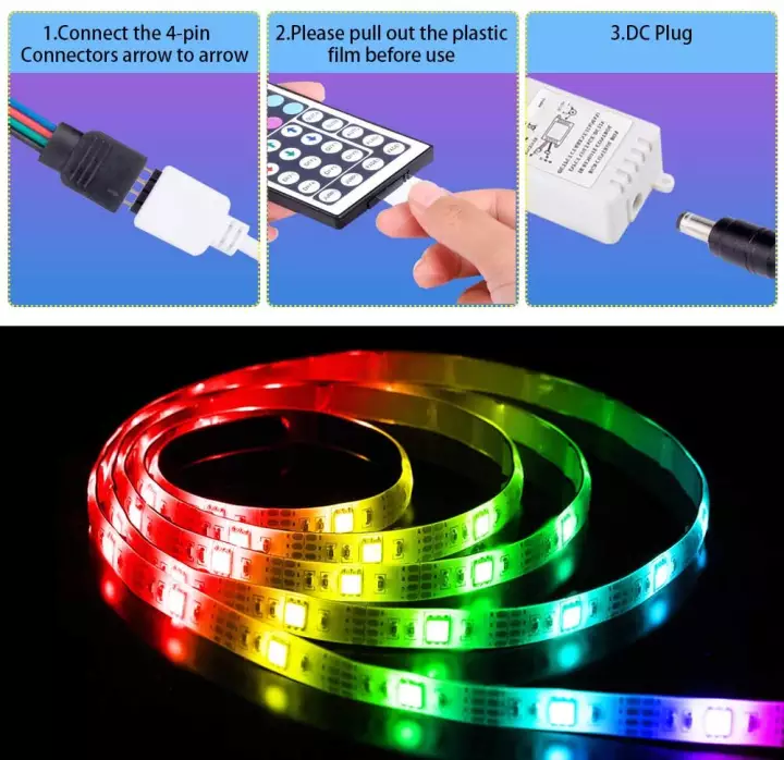 5 METER STRIP LIGHT,REMOTE CONTROL,ROOM LIGHT,RGB DECORATION LIGHT.