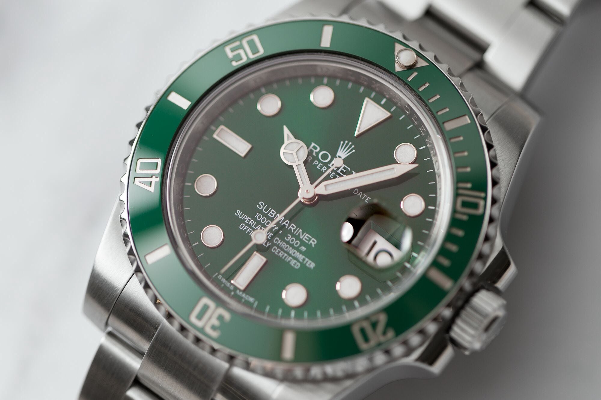 Rolex Silver With Green Dial 1st Copy