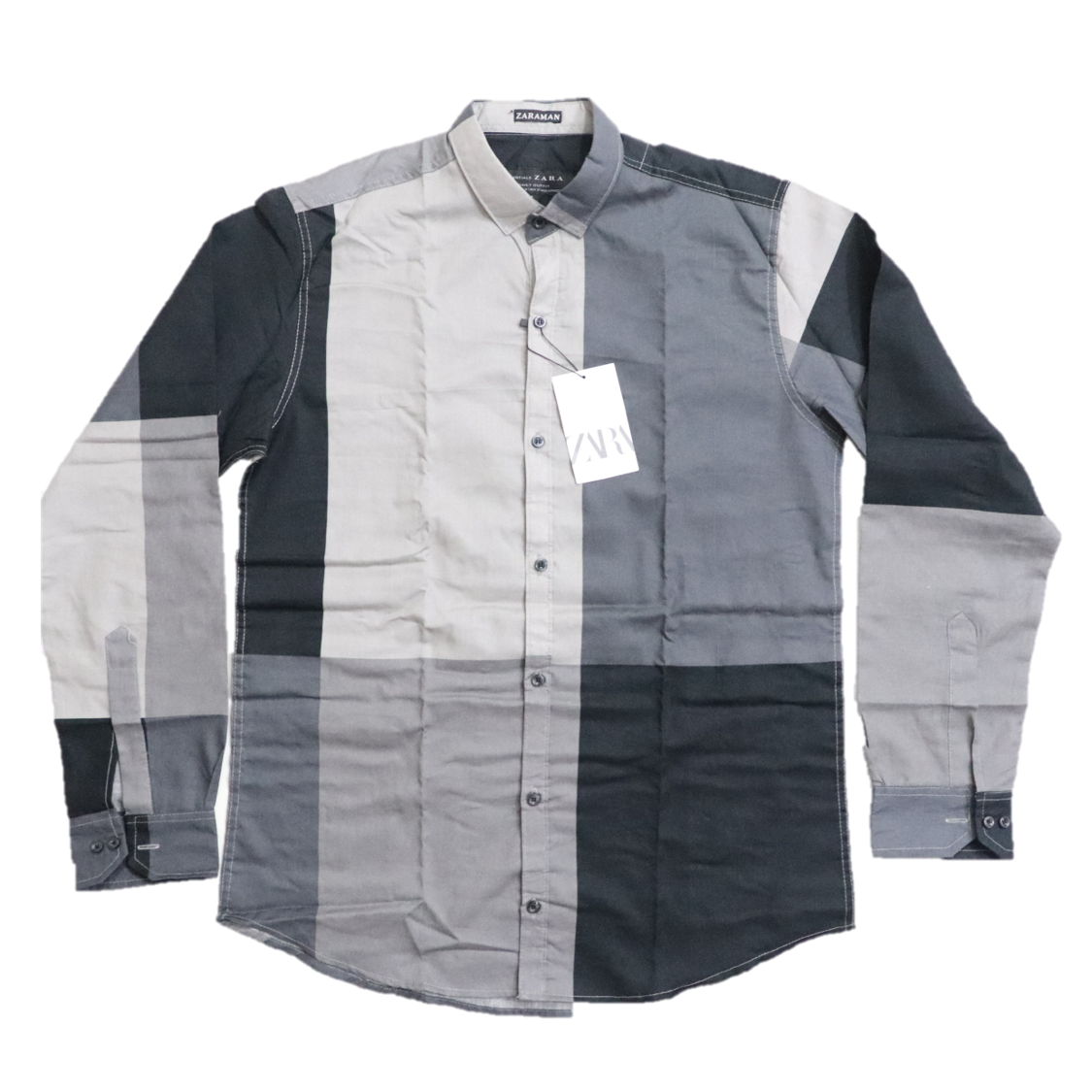 Men Shirts| Gray and Black mixed strip shirt ZS-09