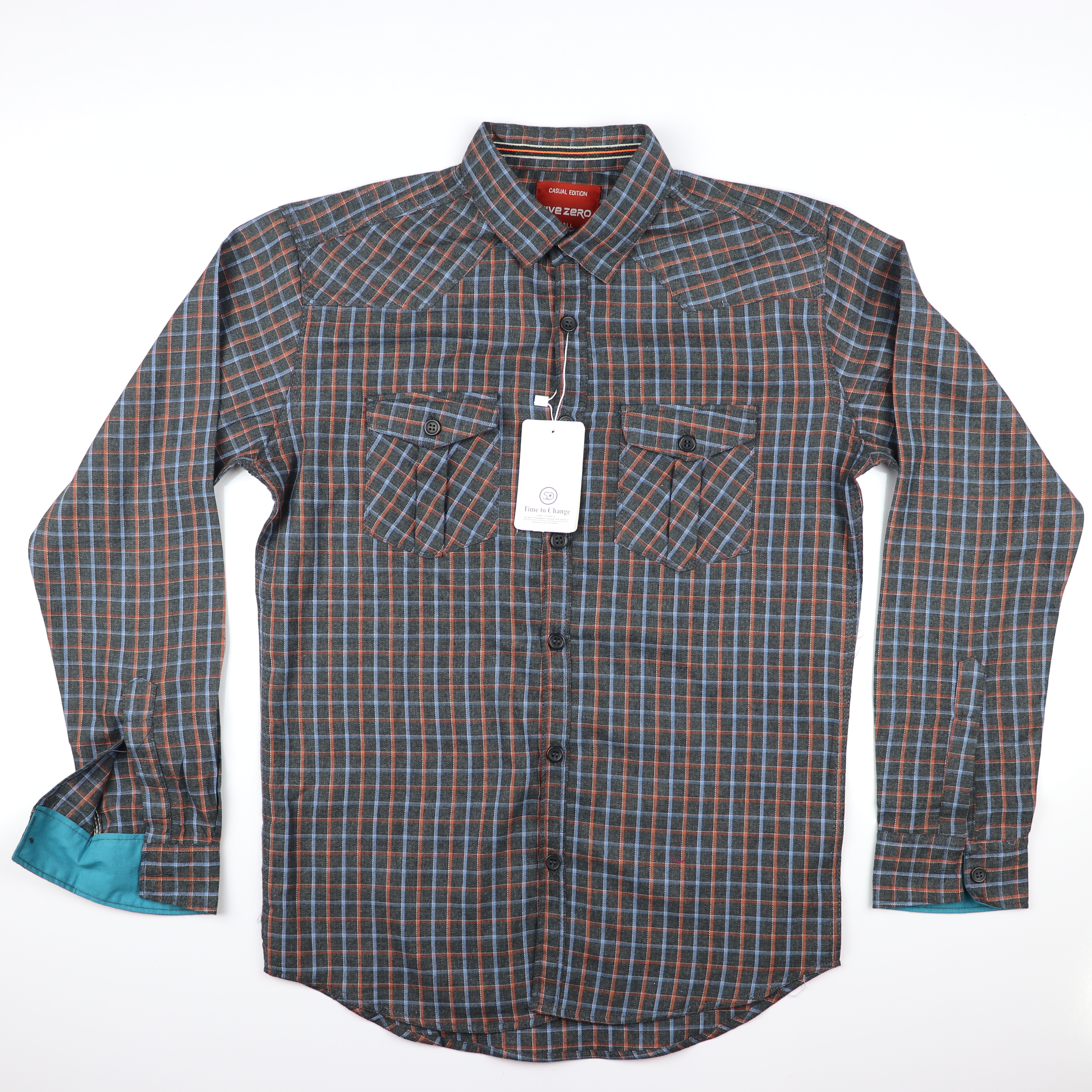 Red and Blue Lines Patterns Casual Shirts For Men