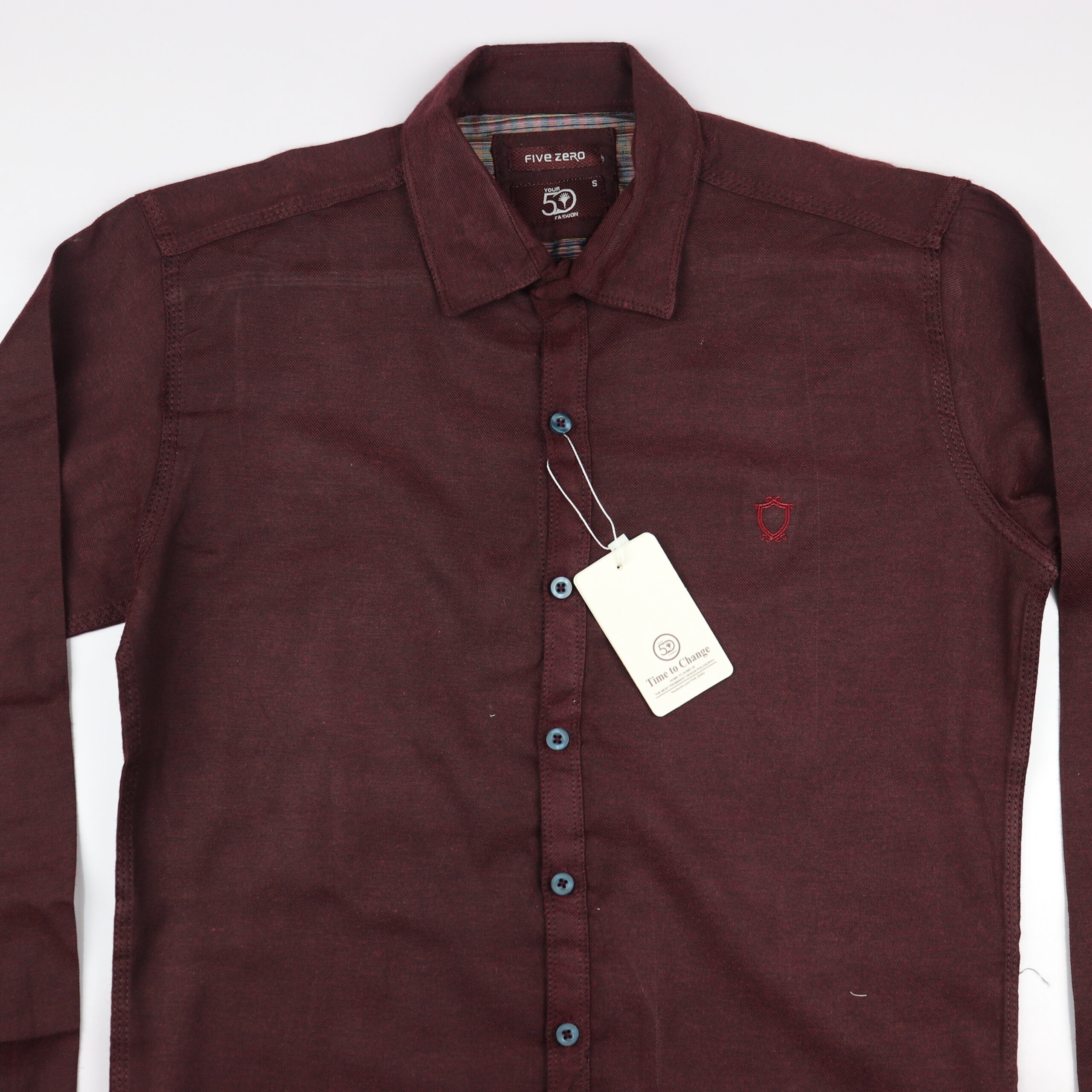 Plain Maroon Color Casual Shirts For Men