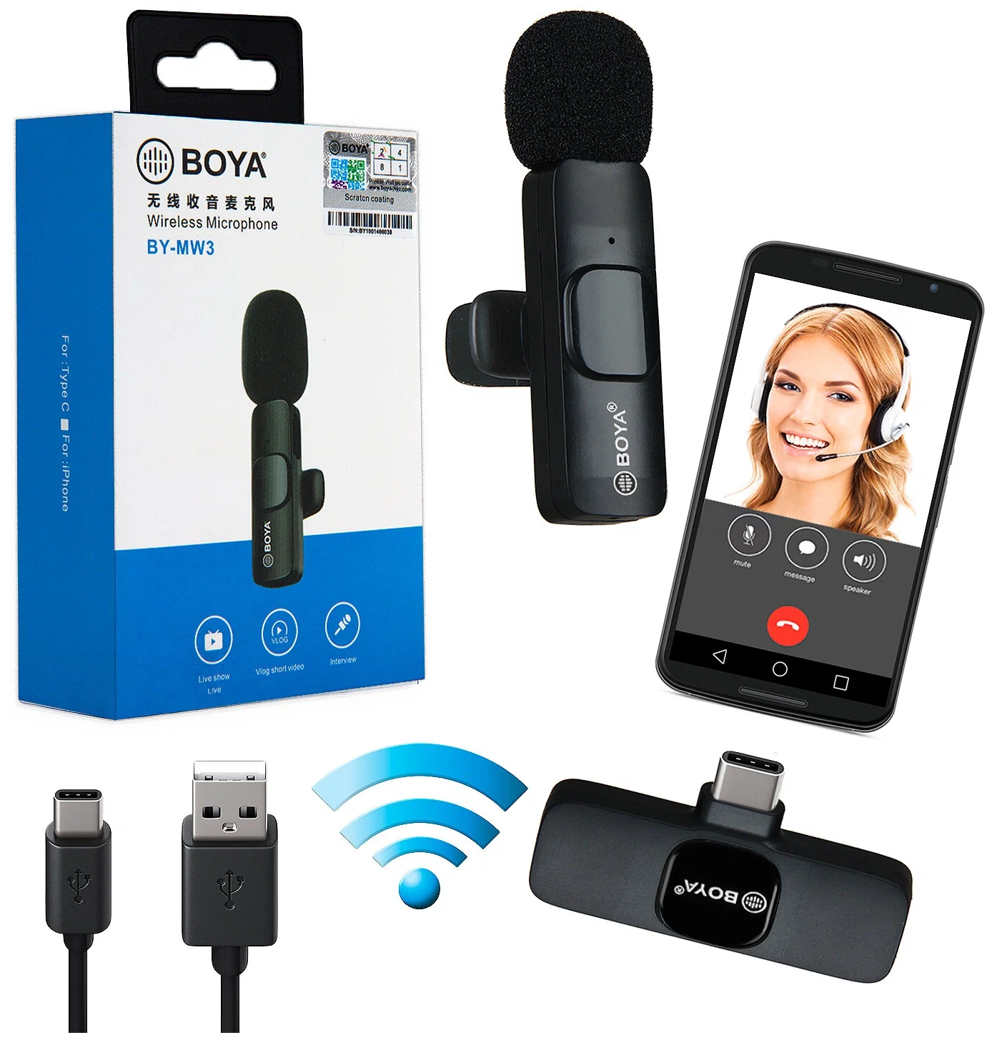 Boya BY-MW3 Advance Single Wireless Microphone Copy