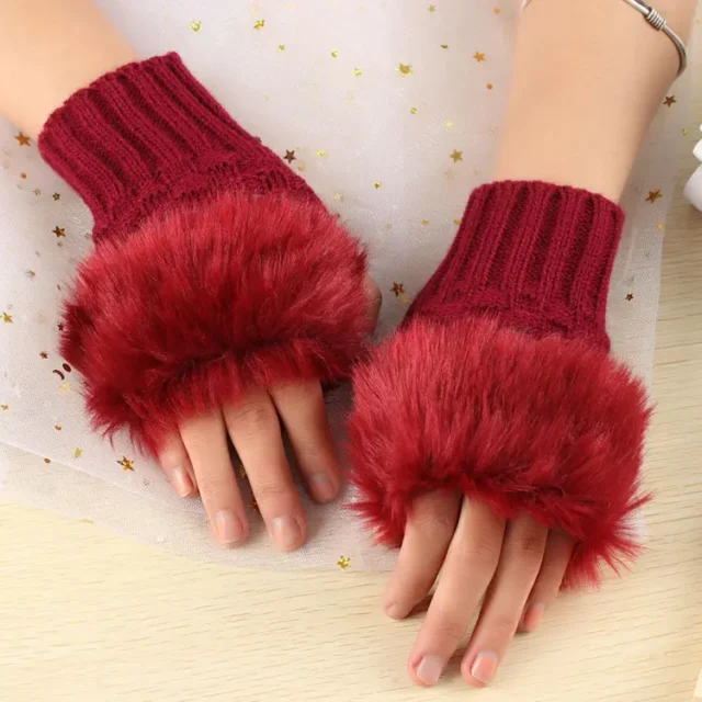 Winter Gloves | Soft Cotton Winter Fingerless | knitting Warmer Wrist Hand Gloves Mittens
