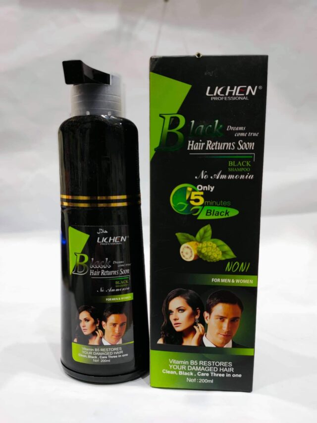Lichen | Black | Hair Color Dye Shampoo | 200Ml