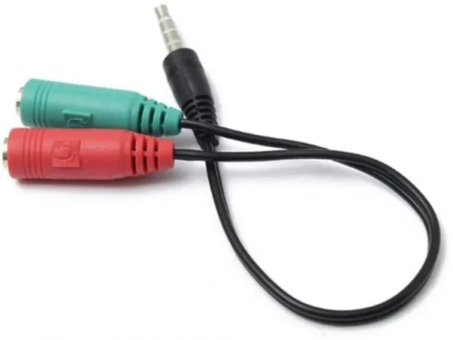 3.5MM | Jack | Headphone | Mic | Audio | Y | Splitter |Cable |1 Male to 2 Female | with | Separate |Headset |Microphone | Adapter