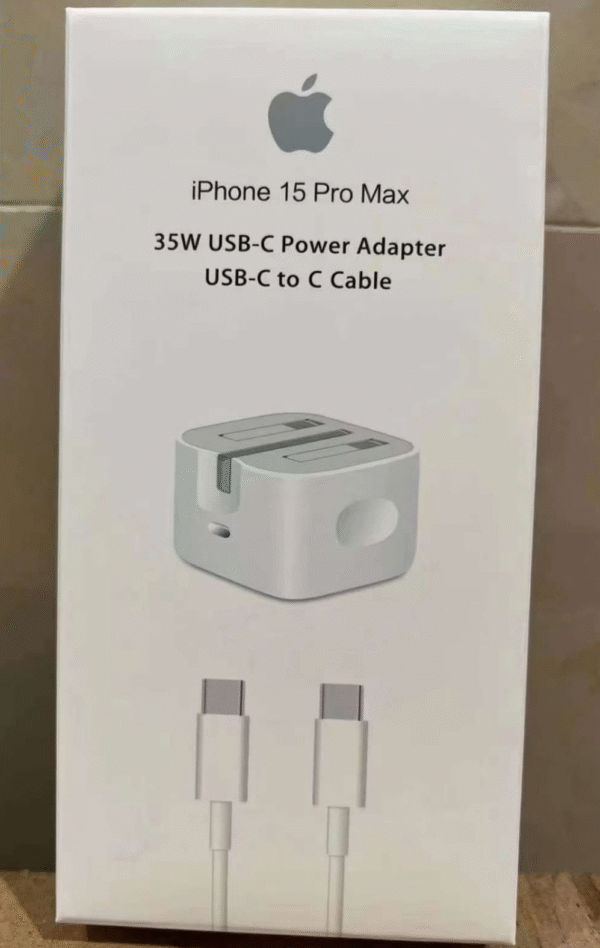 iPhone 15 Pro Max 35W USB-C Power Adapter With USB-C To C Cable - Image 3