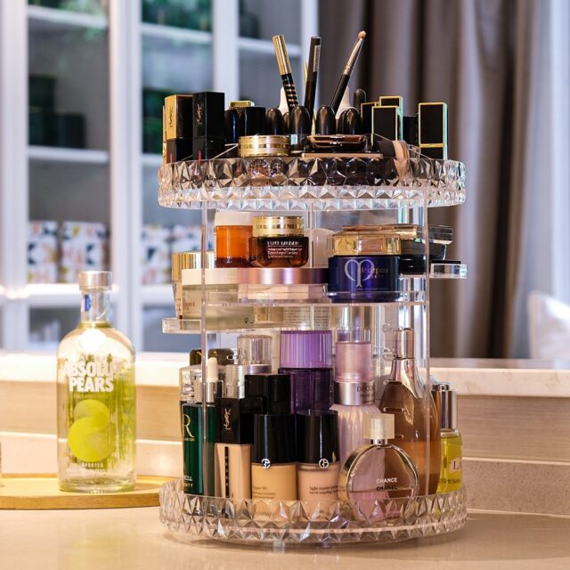 Cosmetic Organizer Diamond – 360° Rotating Makeup Storage